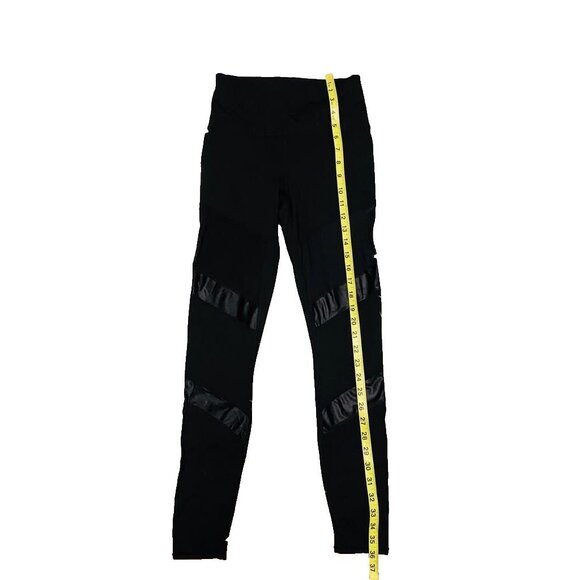 Fabletics Black power hold with diagonal stripe Leggings yoga pants Small- W - Picture 2 of 5